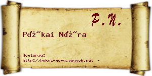 Pákai Nóra névjegykártya