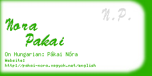 nora pakai business card